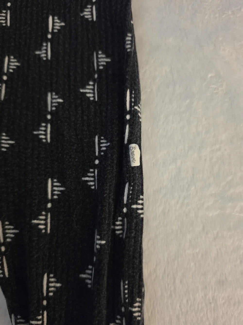 Brave Little Ones Black Ribbed Bamboo Zippy 3-6m
